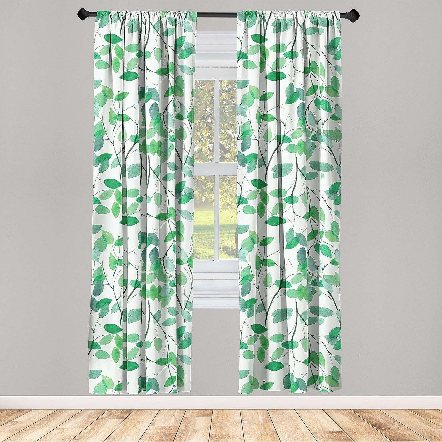 imageAmbesonne Nature Themed Curtains Floral Drawings in Romantic Vibes with Petals Neutral Colors Boho Pattern Window Treatments 2 Panel Set for Living Room Bedroom Pair of 28 x 95 Ruby ChampagneWhite Sea Green and Seafoam