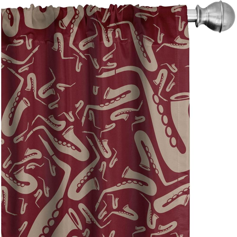 imageAmbesonne Garden Scene Curtains Neutral Traditional Roses and Floral Pattern Boho Romance Print Window Treatments 2 Panel Set for Living Room Bedroom Pair of 28 x 84 Cream White Dark SepiaPale Mustard Raspberry