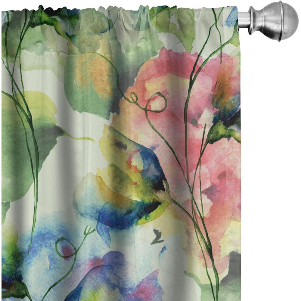 imageAmbesonne Garden Scene Curtains Neutral Traditional Roses and Floral Pattern Boho Romance Print Window Treatments 2 Panel Set for Living Room Bedroom Pair of 28 x 84 Cream White Dark SepiaPastel Green Lavender