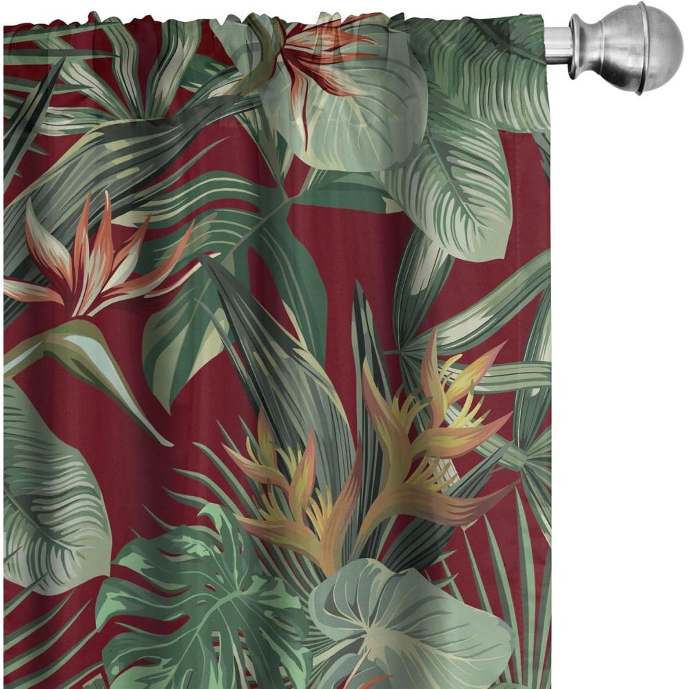 imageAmbesonne Garden Scene Curtains Neutral Traditional Roses and Floral Pattern Boho Romance Print Window Treatments 2 Panel Set for Living Room Bedroom Pair of 28 x 84 Cream White Dark SepiaMaroon Fern Green