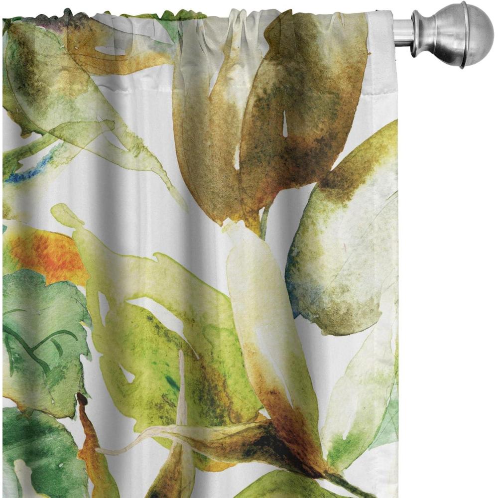 imageAmbesonne Garden Scene Curtains Neutral Traditional Roses and Floral Pattern Boho Romance Print Window Treatments 2 Panel Set for Living Room Bedroom Pair of 28 x 84 Cream White Dark SepiaGreen Chocolate