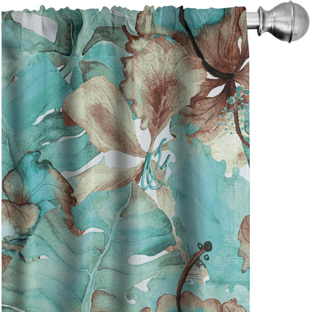 imageAmbesonne Garden Scene Curtains Neutral Traditional Roses and Floral Pattern Boho Romance Print Window Treatments 2 Panel Set for Living Room Bedroom Pair of 28 x 84 Cream White Dark SepiaTurquoise Pastel Brown