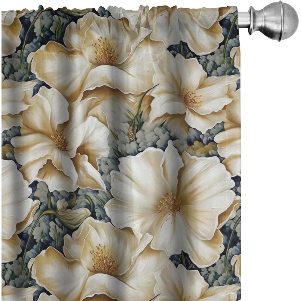 imageAmbesonne Garden Scene Curtains Neutral Traditional Roses and Floral Pattern Boho Romance Print Window Treatments 2 Panel Set for Living Room Bedroom Pair of 28 x 84 Cream White Dark SepiaPastel Brown Sage Green