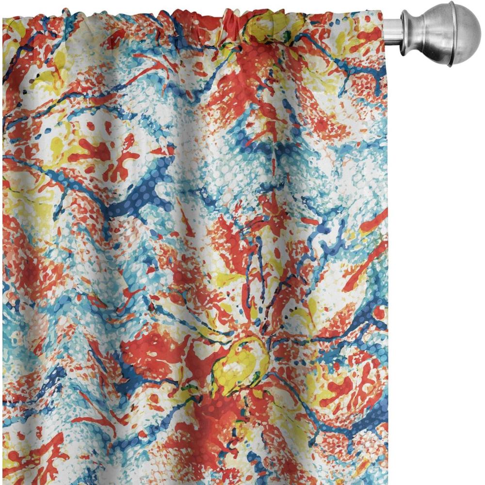 imageAmbesonne Garden Scene Curtains Neutral Traditional Roses and Floral Pattern Boho Romance Print Window Treatments 2 Panel Set for Living Room Bedroom Pair of 28 x 84 Cream White Dark SepiaVermilion Blue Mustard