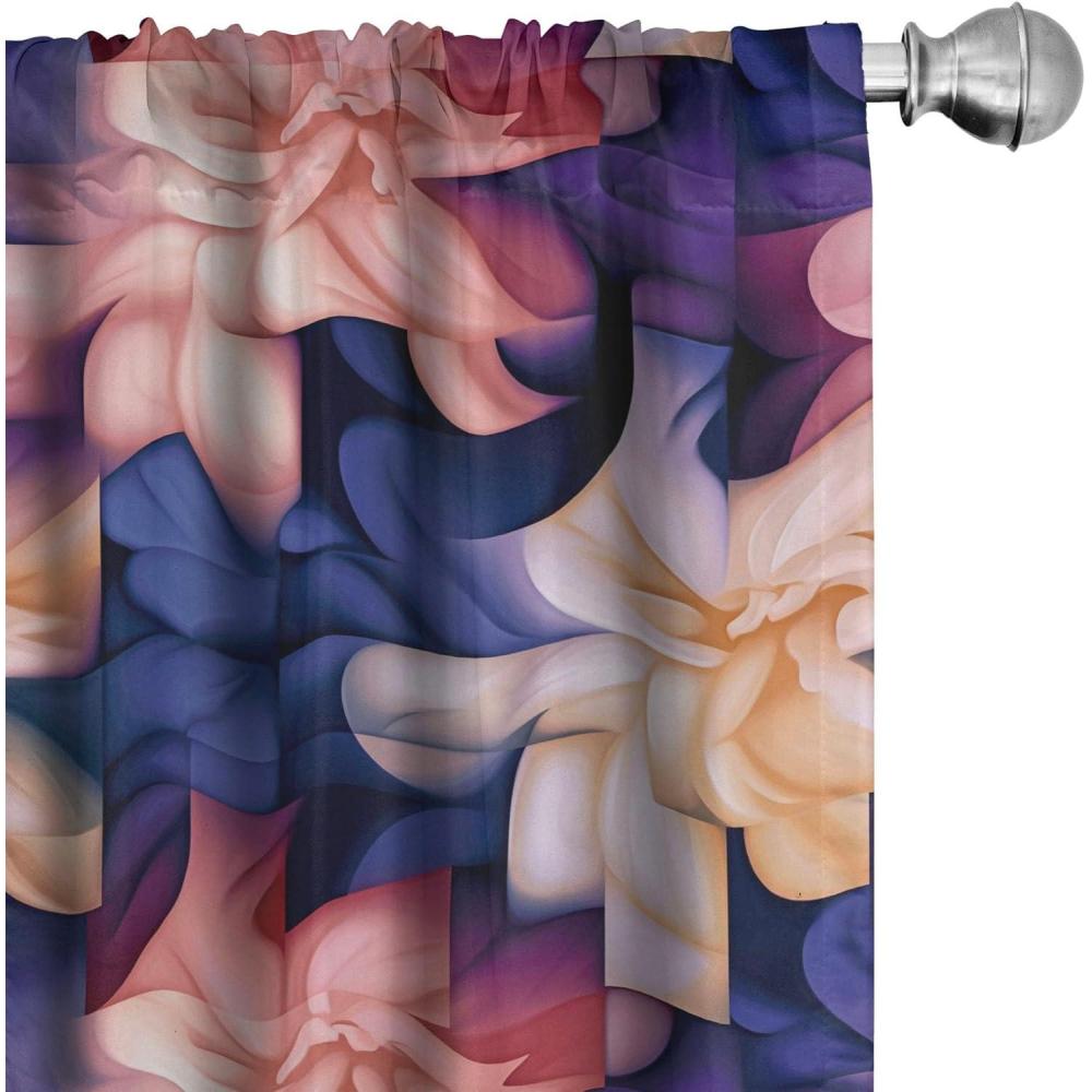 imageAmbesonne Nature Themed Curtains Floral Drawings in Romantic Vibes with Petals Neutral Colors Boho Pattern Window Treatments 2 Panel Set for Living Room Bedroom Pair of 28 x 95 Ruby ChampagneDark Violet Blush and Ecru