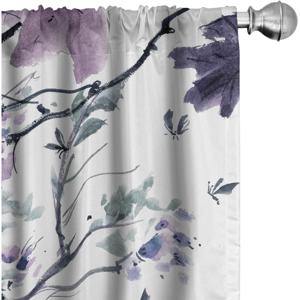 imageAmbesonne Nature Themed Curtains Floral Drawings in Romantic Vibes with Petals Neutral Colors Boho Pattern Window Treatments 2 Panel Set for Living Room Bedroom Pair of 28 x 95 Ruby ChampagneLaurel Green Mauve