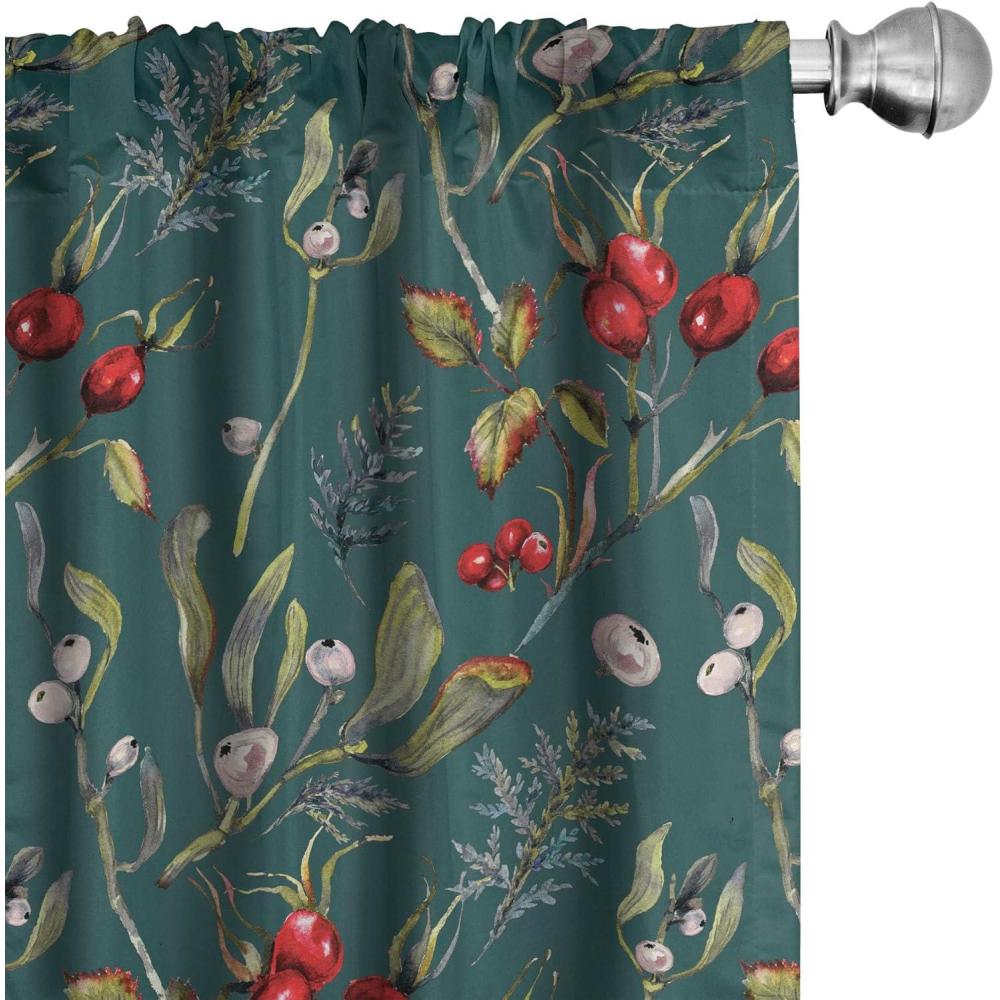 imageAmbesonne Nature Themed Curtains Floral Drawings in Romantic Vibes with Petals Neutral Colors Boho Pattern Window Treatments 2 Panel Set for Living Room Bedroom Pair of 28 x 95 Ruby ChampagneDark Coral and Teal