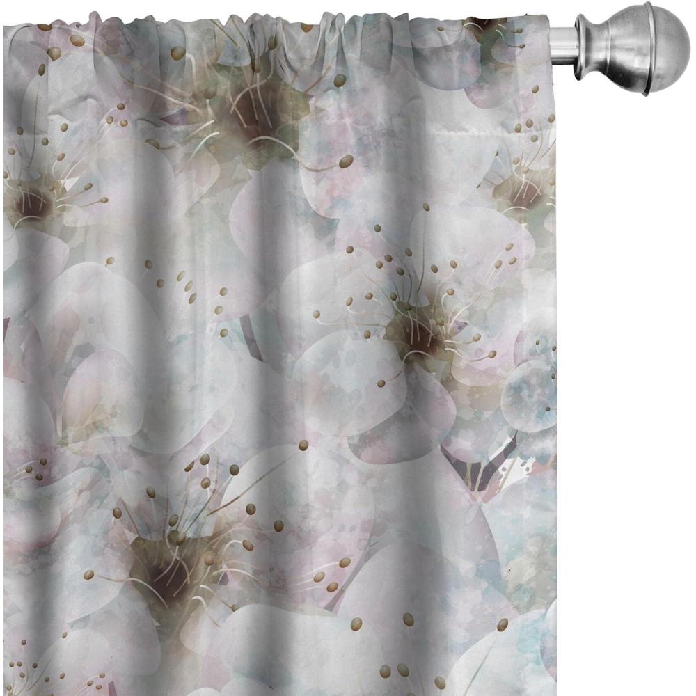 imageAmbesonne Nature Themed Curtains Floral Drawings in Romantic Vibes with Petals Neutral Colors Boho Pattern Window Treatments 2 Panel Set for Living Room Bedroom Pair of 28 x 95 Ruby ChampagneCoconut Pearl and Dark Tan