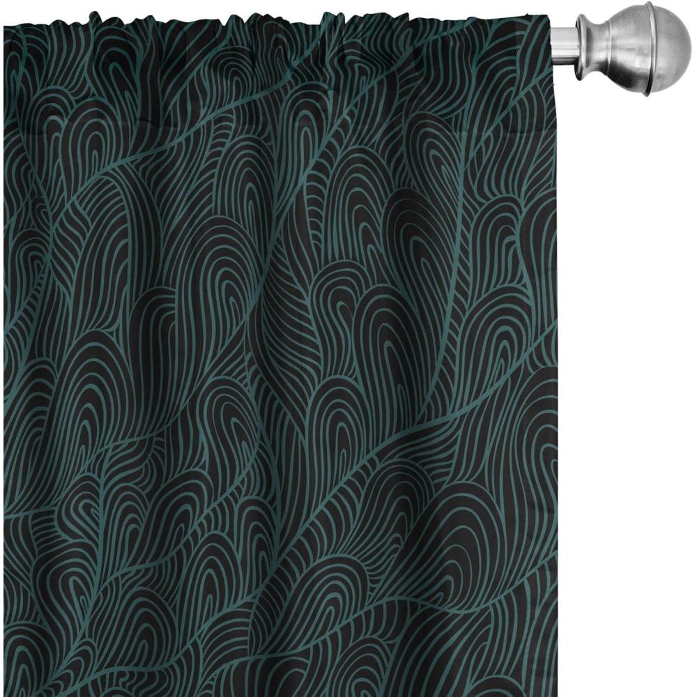 imageAmbesonne Nature Themed Curtains Floral Drawings in Romantic Vibes with Petals Neutral Colors Boho Pattern Window Treatments 2 Panel Set for Living Room Bedroom Pair of 28 x 95 Ruby ChampagneSea Green Charcoal Grey