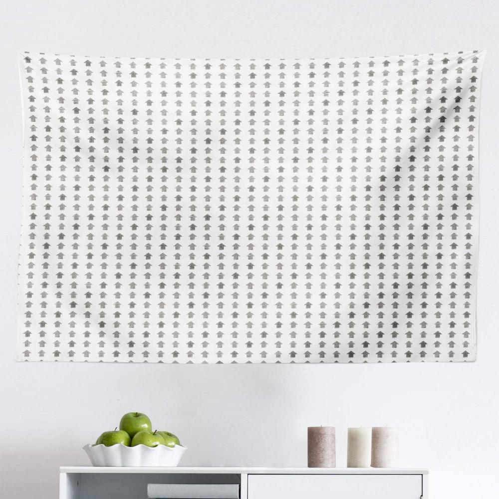 imageAmbesonne Neutral Tapestry Hand Drawn Sketched Motifs Showing Direction Strokes and Scribbles Geometrical Fabric Wall Hanging Decor for Bedroom Living Room Dorm 45 X 30 Dark Grey45 X 30