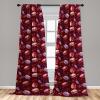Ambesonne Garden Scene Curtains, Neutral Traditional Roses and Floral Pattern Boho Romance Print, Window Treatments 2 Panel Set for Living Room Bedroom, Pair of – 28″ x 84″, Cream White Dark Sepia(Ruby Dark Coral Lavender)