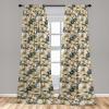 Ambesonne Garden Scene Curtains, Neutral Traditional Roses and Floral Pattern Boho Romance Print, Window Treatments 2 Panel Set for Living Room Bedroom, Pair of – 28″ x 84″, Cream White Dark Sepia(Pastel Brown Sage Green)