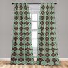 Ambesonne Garden Scene Curtains, Neutral Traditional Roses and Floral Pattern Boho Romance Print, Window Treatments 2 Panel Set for Living Room Bedroom, Pair of – 28″ x 84″, Cream White Dark Sepia(Peacock Green Taupe)