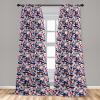 Ambesonne Garden Scene Curtains, Neutral Traditional Roses and Floral Pattern Boho Romance Print, Window Treatments 2 Panel Set for Living Room Bedroom, Pair of – 28″ x 84″, Cream White Dark Sepia(Dark Sky Blue Coral)