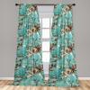 Ambesonne Garden Scene Curtains, Neutral Traditional Roses and Floral Pattern Boho Romance Print, Window Treatments 2 Panel Set for Living Room Bedroom, Pair of – 28″ x 84″, Cream White Dark Sepia(Turquoise Pastel Brown)