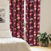 Ambesonne Garden Scene Curtains, Neutral Traditional Roses and Floral Pattern Boho Romance Print, Window Treatments 2 Panel Set for Living Room Bedroom, Pair of – 28″ x 84″, Cream White Dark Sepia(Ruby Dark Coral Lavender)