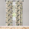 Ambesonne Garden Scene Curtains, Neutral Traditional Roses and Floral Pattern Boho Romance Print, Window Treatments 2 Panel Set for Living Room Bedroom, Pair of – 28″ x 84″, Cream White Dark Sepia(Pastel Brown Sage Green)
