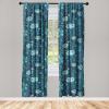Ambesonne Garden Scene Curtains, Neutral Traditional Roses and Floral Pattern Boho Romance Print, Window Treatments 2 Panel Set for Living Room Bedroom, Pair of – 28″ x 84″, Cream White Dark Sepia(Petrol Blue Dark Teal)