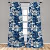 Ambesonne Garden Scene Curtains, Neutral Traditional Roses and Floral Pattern Boho Romance Print, Window Treatments 2 Panel Set for Living Room Bedroom, Pair of – 28″ x 84″, Cream White Dark Sepia(Dark Sky Blue Champagne)