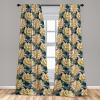 Ambesonne Garden Scene Curtains, Neutral Traditional Roses and Floral Pattern Boho Romance Print, Window Treatments 2 Panel Set for Living Room Bedroom, Pair of – 28″ x 84″, Cream White Dark Sepia(Dried Rose Pastel Yellow)