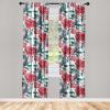 Ambesonne Garden Scene Curtains, Neutral Traditional Roses and Floral Pattern Boho Romance Print, Window Treatments 2 Panel Set for Living Room Bedroom, Pair of – 28″ x 84″, Cream White Dark Sepia(Dark Coral and Forest Green)