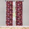 Ambesonne Garden Scene Curtains, Neutral Traditional Roses and Floral Pattern Boho Romance Print, Window Treatments 2 Panel Set for Living Room Bedroom, Pair of – 28″ x 84″, Cream White Dark Sepia(Ruby Dark Coral Lavender)