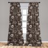 Ambesonne Garden Scene Curtains, Neutral Traditional Roses and Floral Pattern Boho Romance Print, Window Treatments 2 Panel Set for Living Room Bedroom, Pair of – 28″ x 84″, Cream White Dark Sepia(Taupe and Dark Brown)