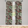 Ambesonne Garden Scene Curtains, Neutral Traditional Roses and Floral Pattern Boho Romance Print, Window Treatments 2 Panel Set for Living Room Bedroom, Pair of – 28″ x 84″, Cream White Dark Sepia(Maroon Fern Green)