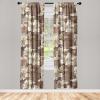 Ambesonne Garden Scene Curtains, Neutral Traditional Roses and Floral Pattern Boho Romance Print, Window Treatments 2 Panel Set for Living Room Bedroom, Pair of – 28″ x 84″, Cream White Dark Sepia(Dark Rosewood and Champagne)