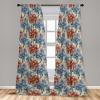 Ambesonne Garden Scene Curtains, Neutral Traditional Roses and Floral Pattern Boho Romance Print, Window Treatments 2 Panel Set for Living Room Bedroom, Pair of – 28″ x 84″, Cream White Dark Sepia(Blue Grey Pale Maroon)