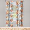 Ambesonne Garden Scene Curtains, Neutral Traditional Roses and Floral Pattern Boho Romance Print, Window Treatments 2 Panel Set for Living Room Bedroom, Pair of – 28″ x 84″, Cream White Dark Sepia(Vermilion Blue Mustard)