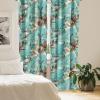 Ambesonne Garden Scene Curtains, Neutral Traditional Roses and Floral Pattern Boho Romance Print, Window Treatments 2 Panel Set for Living Room Bedroom, Pair of – 28″ x 84″, Cream White Dark Sepia(Turquoise Pastel Brown)