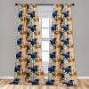 Ambesonne Garden Scene Curtains, Neutral Traditional Roses and Floral Pattern Boho Romance Print, Window Treatments 2 Panel Set for Living Room Bedroom, Pair of – 28″ x 84″, Cream White Dark Sepia(Peach Amber Teal)
