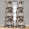 Ambesonne Garden Scene Curtains, Neutral Traditional Roses and Floral Pattern Boho Romance Print, Window Treatments 2 Panel Set for Living Room Bedroom, Pair of – 28″ x 84″, Cream White Dark Sepia(Cream White Dark Sepia)