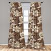 Ambesonne Garden Scene Curtains, Neutral Traditional Roses and Floral Pattern Boho Romance Print, Window Treatments 2 Panel Set for Living Room Bedroom, Pair of – 28″ x 84″, Cream White Dark Sepia(Dark Rosewood and Champagne)