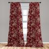 Ambesonne Garden Scene Curtains, Neutral Traditional Roses and Floral Pattern Boho Romance Print, Window Treatments 2 Panel Set for Living Room Bedroom, Pair of – 28″ x 84″, Cream White Dark Sepia(Pale Mustard Raspberry)