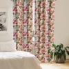 Ambesonne Garden Scene Curtains, Neutral Traditional Roses and Floral Pattern Boho Romance Print, Window Treatments 2 Panel Set for Living Room Bedroom, Pair of – 28″ x 84″, Cream White Dark Sepia(Pink Almond and Green Brown)