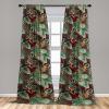 Ambesonne Garden Scene Curtains, Neutral Traditional Roses and Floral Pattern Boho Romance Print, Window Treatments 2 Panel Set for Living Room Bedroom, Pair of – 28″ x 84″, Cream White Dark Sepia(Maroon Fern Green)