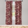 Ambesonne Garden Scene Curtains, Neutral Traditional Roses and Floral Pattern Boho Romance Print, Window Treatments 2 Panel Set for Living Room Bedroom, Pair of – 28″ x 84″, Cream White Dark Sepia(Pale Mustard Raspberry)