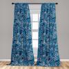 Ambesonne Garden Scene Curtains, Neutral Traditional Roses and Floral Pattern Boho Romance Print, Window Treatments 2 Panel Set for Living Room Bedroom, Pair of – 28″ x 84″, Cream White Dark Sepia(Indigo and Sea Blue)