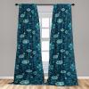 Ambesonne Garden Scene Curtains, Neutral Traditional Roses and Floral Pattern Boho Romance Print, Window Treatments 2 Panel Set for Living Room Bedroom, Pair of – 28″ x 84″, Cream White Dark Sepia(Petrol Blue Dark Teal)