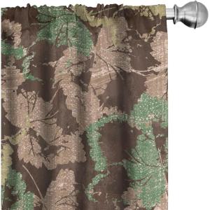 Ambesonne Garden Scene Curtains, Neutral Traditional Roses and Floral Pattern Boho Romance Print, Window Treatments 2 Panel Set for Living Room Bedroom, Pair of – 28″ x 84″, Cream White Dark Sepia(Dark Rosewood Sea Green)