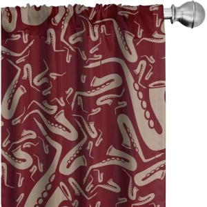 Ambesonne Garden Scene Curtains, Neutral Traditional Roses and Floral Pattern Boho Romance Print, Window Treatments 2 Panel Set for Living Room Bedroom, Pair of – 28″ x 84″, Cream White Dark Sepia(Pale Mustard Raspberry)