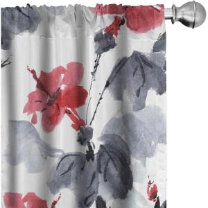 Ambesonne Garden Scene Curtains, Neutral Traditional Roses and Floral Pattern Boho Romance Print, Window Treatments 2 Panel Set for Living Room Bedroom, Pair of – 28″ x 84″, Cream White Dark Sepia(Pale Ruby Dimgray)