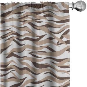 Ambesonne Garden Scene Curtains, Neutral Traditional Roses and Floral Pattern Boho Romance Print, Window Treatments 2 Panel Set for Living Room Bedroom, Pair of – 28″ x 84″, Cream White Dark Sepia(Chocolate Off White)