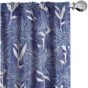 Ambesonne Garden Scene Curtains, Neutral Traditional Roses and Floral Pattern Boho Romance Print, Window Treatments 2 Panel Set for Living Room Bedroom, Pair of – 28″ x 84″, Cream White Dark Sepia(Off White Quartz)