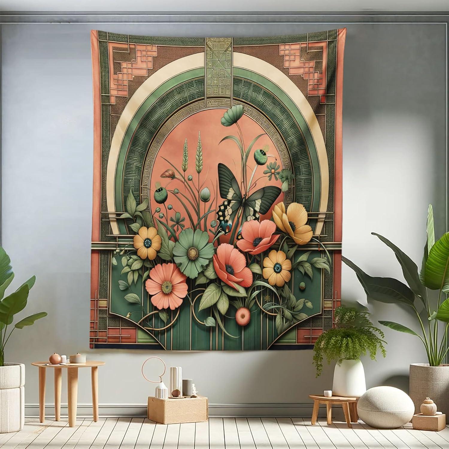 imageAmbesonne Antique Tapestry Old World Map Texture Nostalgic Plan Atlas Trace of Life Wide Wall Hanging for Bedroom Living Room Dorm 60 X 40 Khaki BeigeDark Salmon Laurel Green