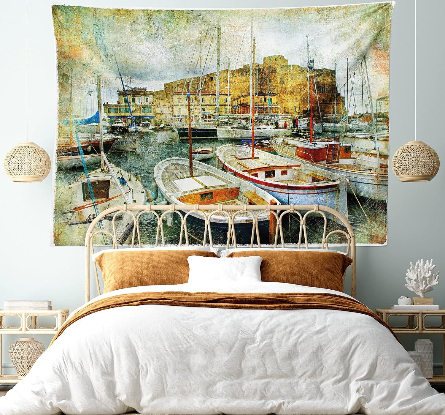 imageAmbesonne Antique Tapestry Old World Map Texture Nostalgic Plan Atlas Trace of Life Wide Wall Hanging for Bedroom Living Room Dorm 60 X 40 Khaki BeigeEarth Yellow