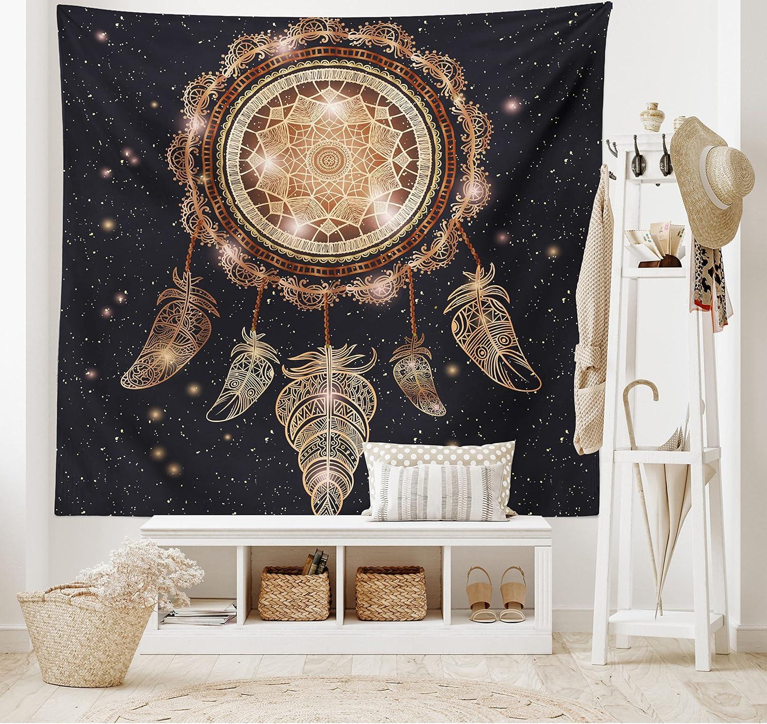 imageAmbesonne Antique Tapestry Old World Map Texture Nostalgic Plan Atlas Trace of Life Wide Wall Hanging for Bedroom Living Room Dorm 60 X 40 Khaki BeigeDark Grey