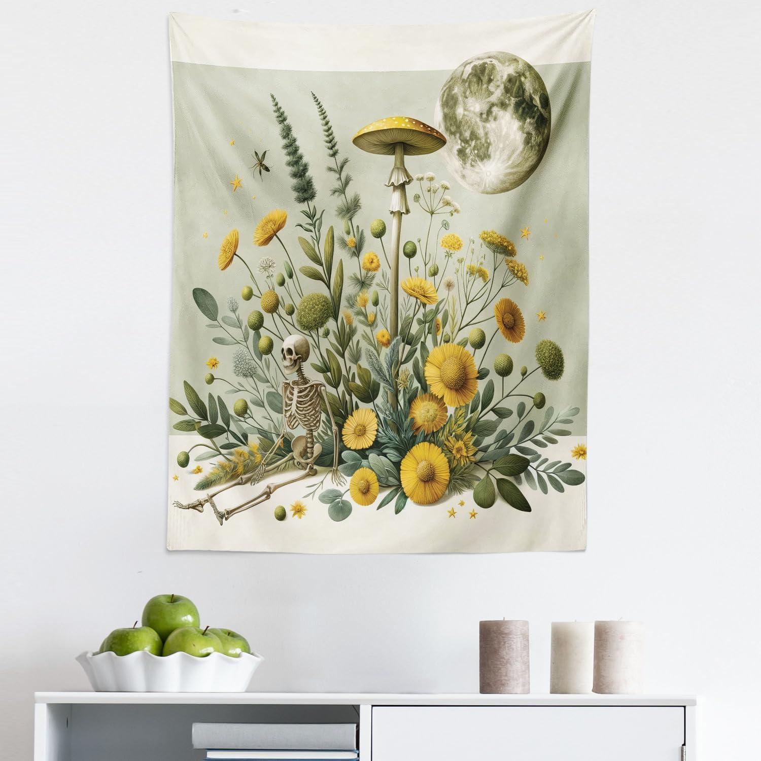 imageAmbesonne Antique Tapestry Old World Map Texture Nostalgic Plan Atlas Trace of Life Wide Wall Hanging for Bedroom Living Room Dorm 60 X 40 Khaki BeigePale Green Earth Yellow